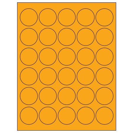 Bsc Preferred 1-1/2'' Fluorescent Orange Circle Laser Labels, 3000PK BUY00015874